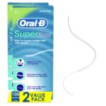 Oral-B Dental Floss for Braces, Super Floss Pre-Cut Strands, Mint, 50 Count, (2 Pack)